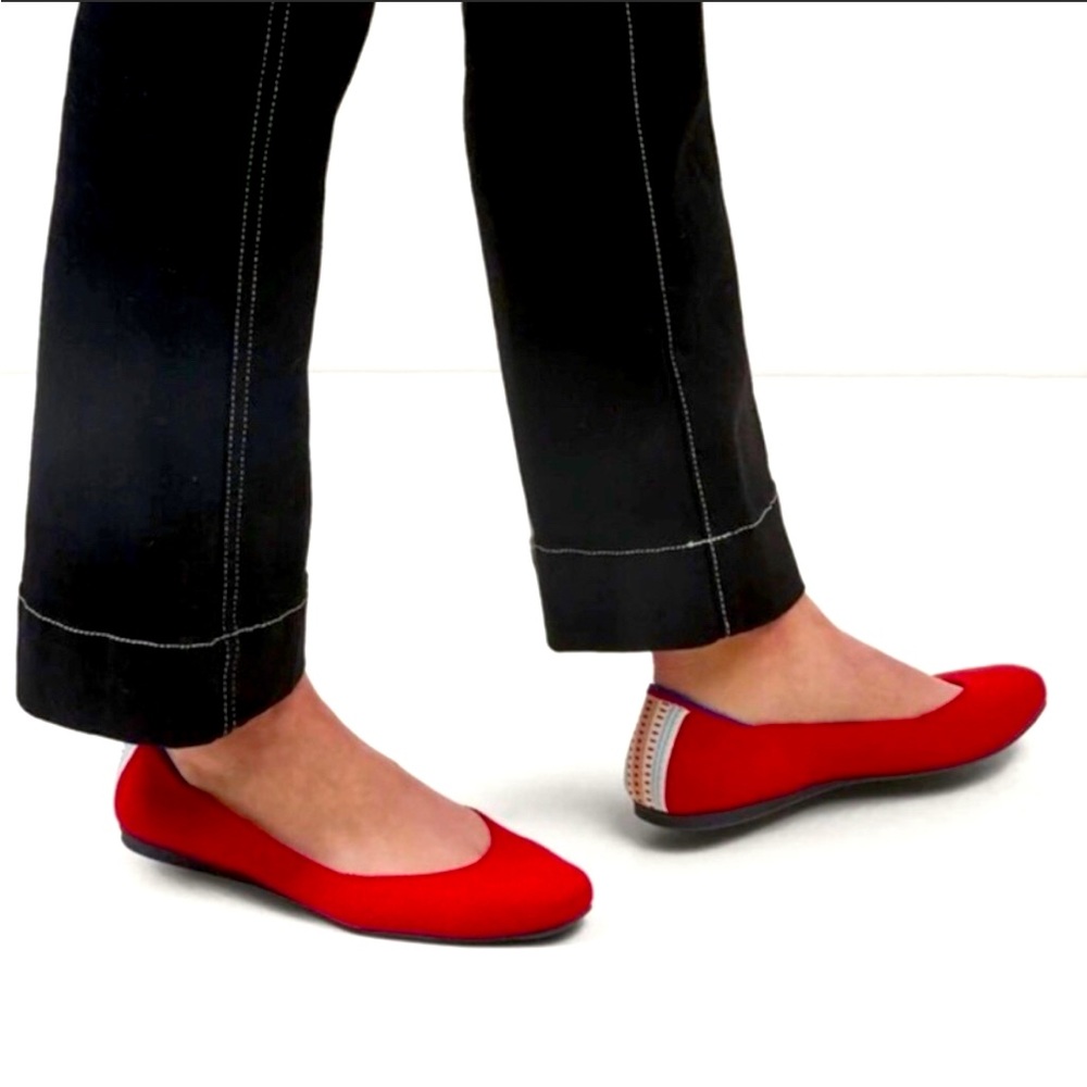 Rothy's Cardinal Square Toe Flats, Limited Edition, NIB, Sz 9